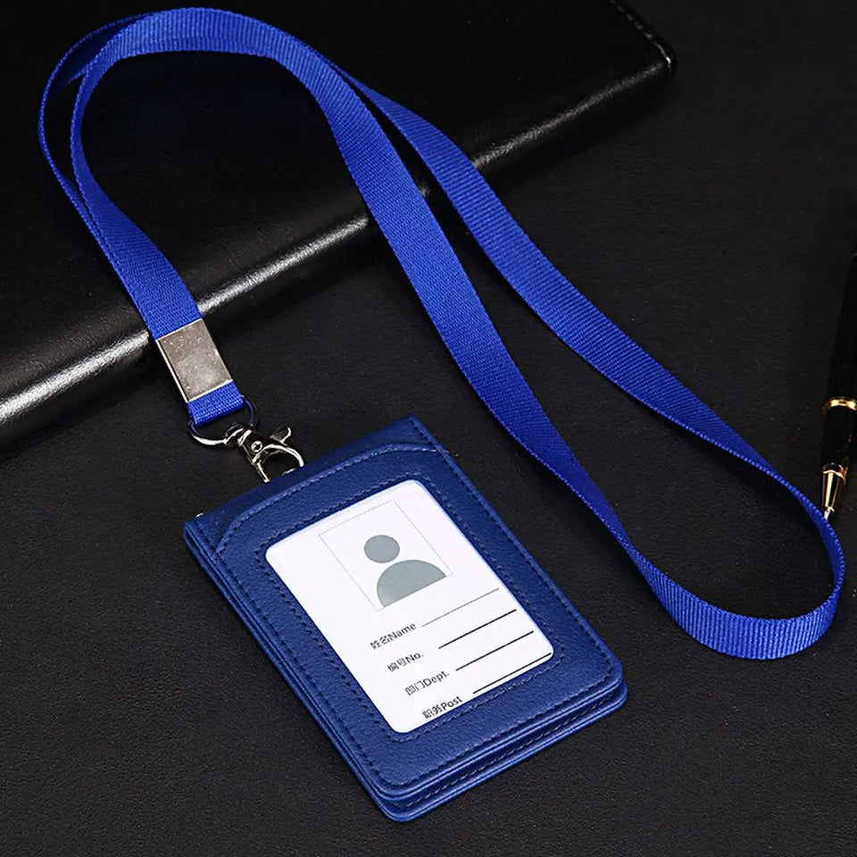Neck Strap Stationery Business Office School Supplies Card Holder with Lanyard ID Desk Organizer Badge Holder Bus Cards Cover