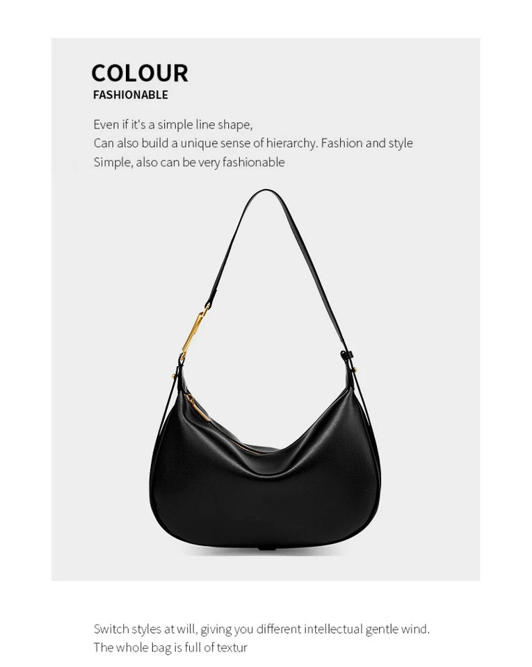 100% genuine leather women's bag designer creates luxury shoulder bag, fashionable new crossbody bag, commuting handbag