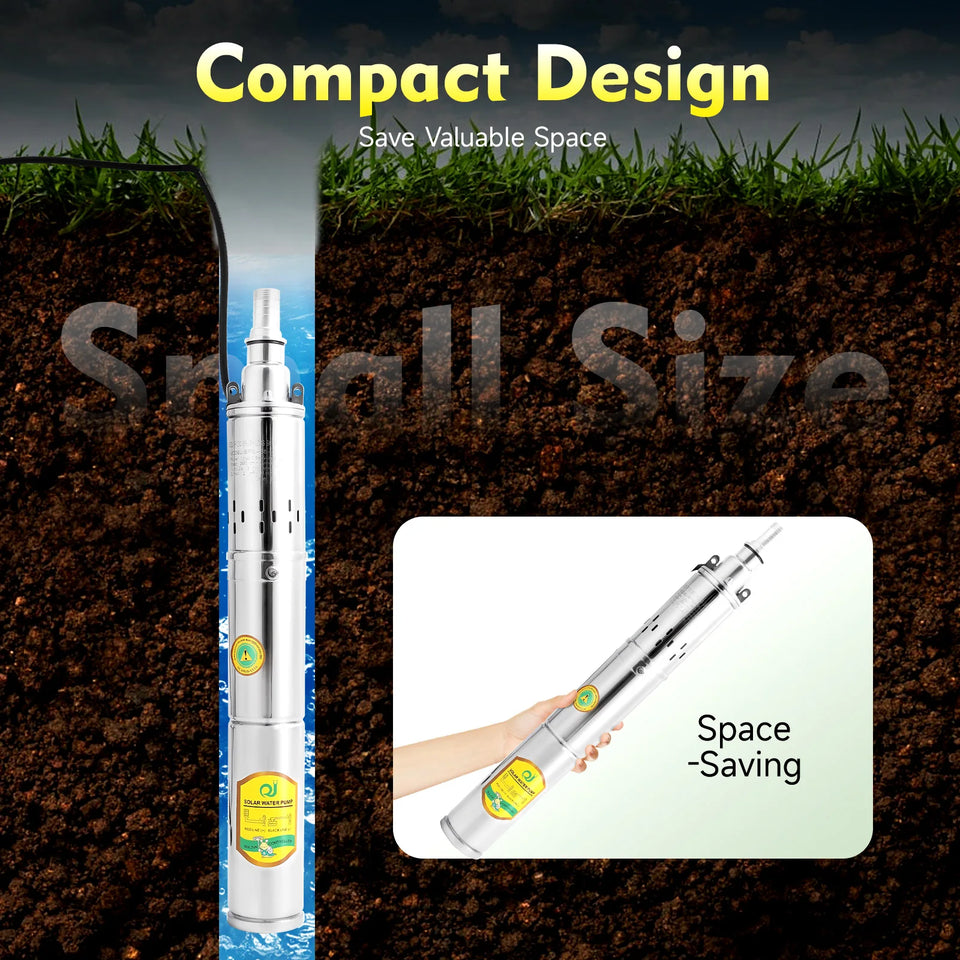 370W DC24V Deep Well Pump Stainless Steel Water Pump Large Flow Rate High Head Lift Extracting Water for Irrigation, Landscaping