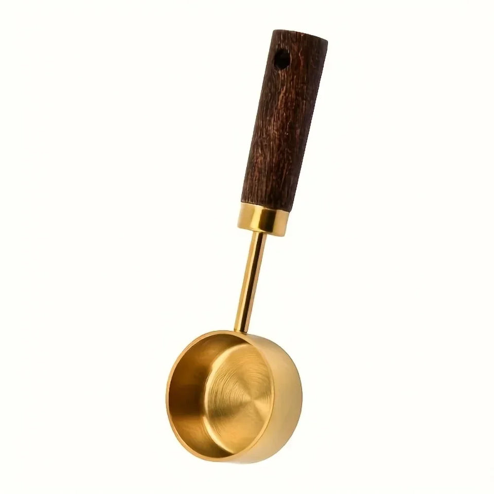 15ml Wooden Coffee Scoop Stainless Steel Long Handle Measuring Spoon for Coffee Tablespoon Kitchen Tool Cafe Decoration