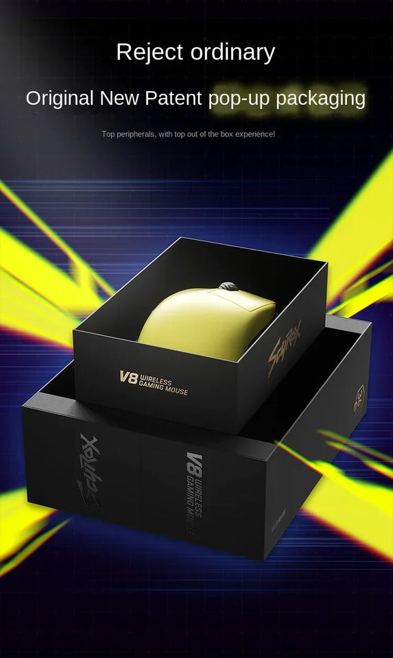 [IN STOCK ] SCYROX V8 8K Wired And Wireless Ultra-Lightweight 36g Gaming Mouse Ergonomics PAW3950 E-Sports Mice PC Gamer Accy