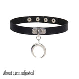 Woman Black Punk Choker Collar Necklace Sexy PU Leather Heart Lock Key Spike Chocker Gothic Cosplay Accessories Party Jewelry