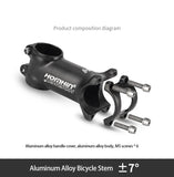 Homehin Adjustable Bicycle Handlebar Stem Ultralight 7/17 Degrees Bike Stems 31.8*45-120mm Positive Negative Vertical Handle