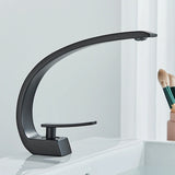 Luxury Brass Basin Faucet Deck Mounted Black Hot Cold Water Bathroom Basin Wash Mixer Tap Single Hole For Bathroom