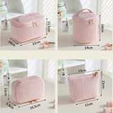 4Pcs Comestic Bag Make Up Storage Organizer Puffy Makeup Bag Comestic Pouch for Travel Portable Velet Large Toiletry Bag Organiz