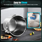 12L Stainless Steel Cereal Container Metal Kitchen Rice Oil Storage Bucket Airtight Durable Corrosion Resistant for Flour Cereal