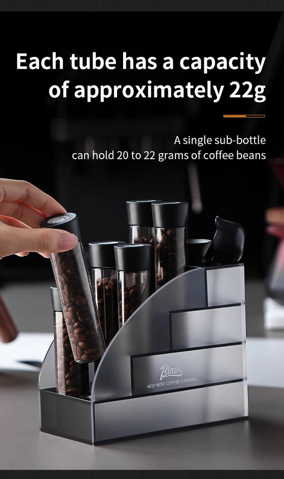 Coffee Beans Storage Container Tube Display Rack Tea Bottle Glass Single Dose Espresso Accessory Coffeware Set Barista Tool Gift