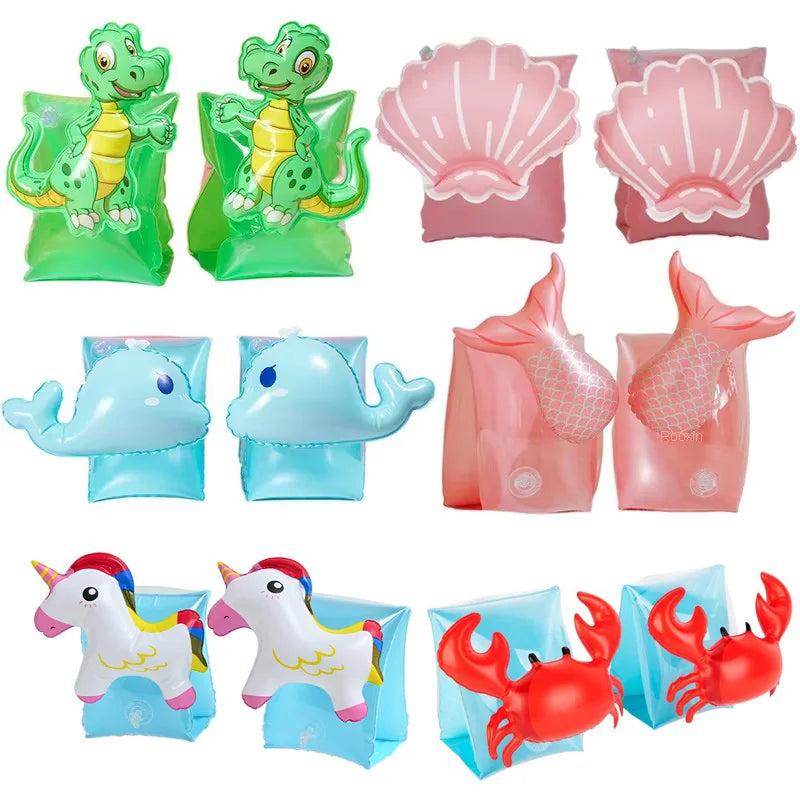 Rooxin Baby Kid Swim Arm Rings Inflatable Swimming Ring Tube Swim Floating Sleeve Swimming For Child Safety Swim Training