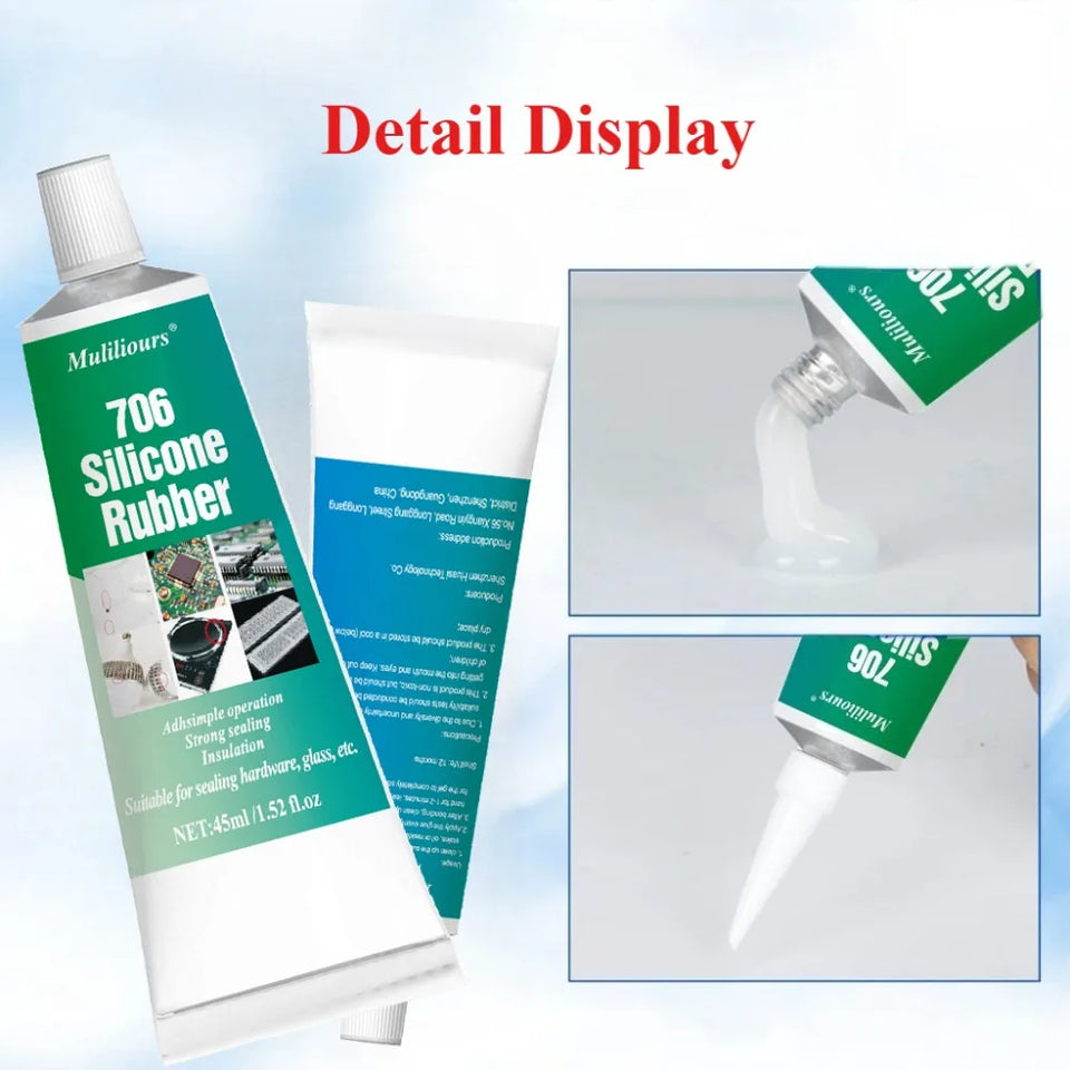 Electronic Waterproof Sealant 706 Silicone Rubber Paste Semi Transparent Insulation Anti Leakage Adhesive Fixing Glue