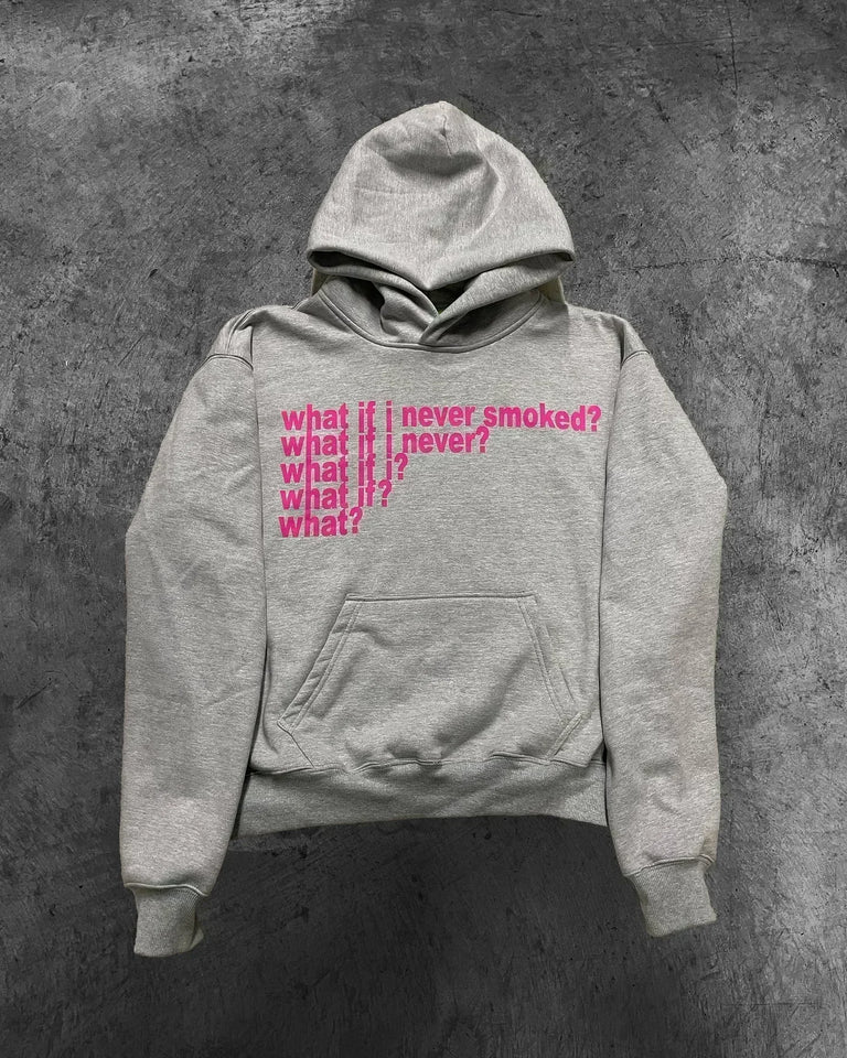 Mens Black Hooded Sweatshirt Green Head Character Graphic Red Text Print American Style Unique Creative Loose Fit Trendy Casual