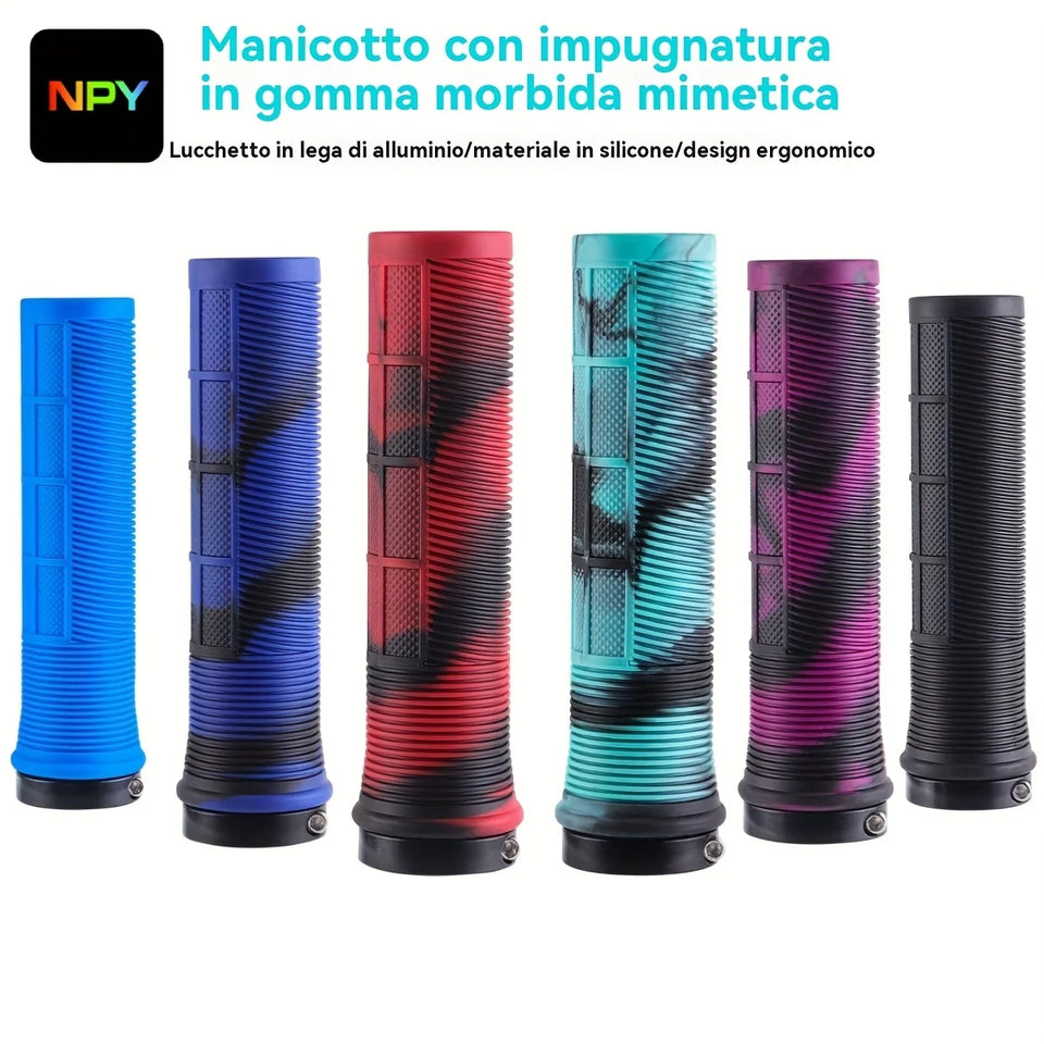 NPY Bicycle Handles Mtb Rubber Lock-on Grip Shockproof Non-slip Mountain/Road Bike Handle Cover Folding Balance Bike Accessories