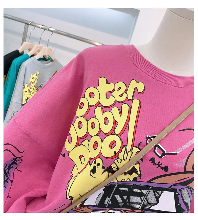 Letter Printing Sweatshirt Women High Street Cartoon Puppy Car Clothes Casual Crew Neck Sweater Bulk Items Wholesale Lots
