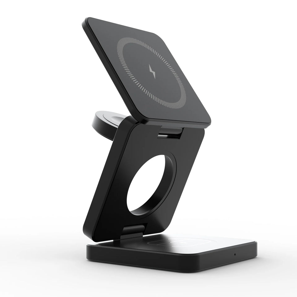 3 In 1 Foldable Magnetic Wireless Charger Stand For iPhone 16 15 14 13 Pro/Max/Plus AirPods 3/2 Station Dock Fast Charger Holder