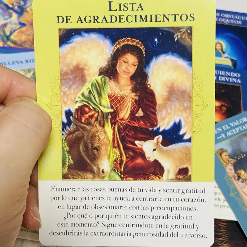 Angels of abundance oracle cards 44 deck 10.4*7.4cm Spanish Version Fate Divination Tarot Board Game Ángeles de abundancia