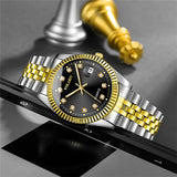 Fashion Diamond Calendar Mens Watches Business Luxury High Quality Quartz Watch For Men Stainless Steel Wristwatch Reloj Hombre