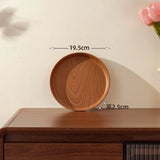 Walnut Wood-Grain Round Serving Tray-Multi-Purpose Plate for Coffee, Bread, Pastries & Tea Set Storage, Ideal for Tea Ceremonies