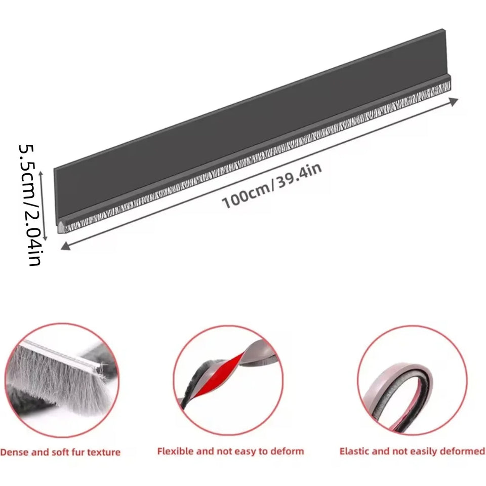 Door Sealing Strip Self-adhesive Door Bottom Gap Filling Sealing Strips Insect Proof Brush Strip Windproof Soundproof Door Tape