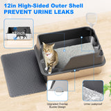 Stainless Steel Cat Litter Box,  Extra Large Splash-proof & Leak-proof Litter Box Suitable for Large Cats