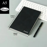 Personalized Custom NoteBook 3D Silvery Engraving Name Minimalist Notebook Faux Leather A5 Soft Cover with Bookmarks