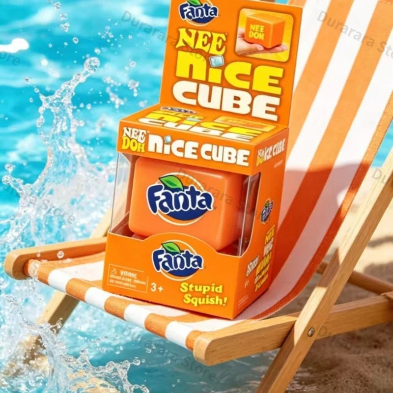 New Schylling Limited Edition Fanta Nice Cube Squish Stress Relief Toy Cute Soft Fidget Toy Stress Relief Squishy