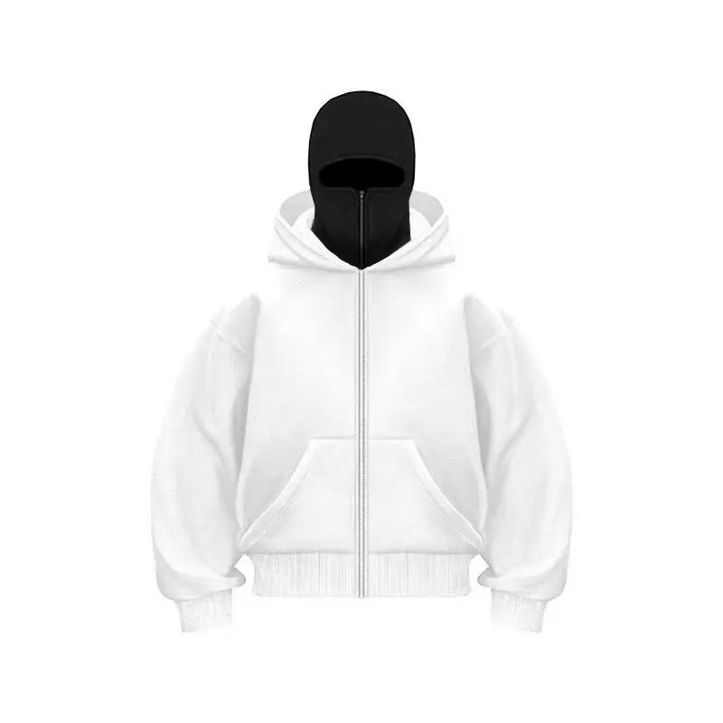 2025 Men Balaclava Y2K Gothic Harajuku Winter New Item Double Hooded Sweatshirt Autumn Men's Hooded Mask Zipper Sportswear Women