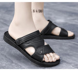 Summer Men's Sandals Leisure Beach Shoes Male Holiday Slippers Outdoor Retro Comfortable Casual Sandals leather Men Slippers