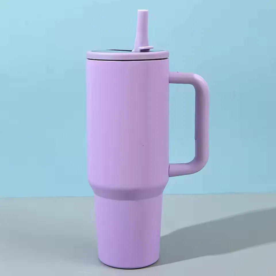 40 oz Insulated Tumbler with Handle Straw Double Wall Vacuum Leakproof Thermal Iced Travel Mug Hot Drink Coffee Cup with Lid