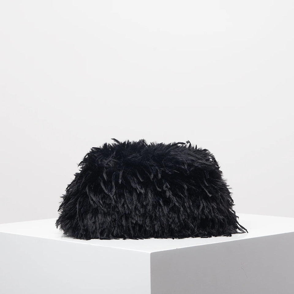 Dopamine-style clip bag, Y2K plush clutch bag, candy-colored women's purse, dinner dress clutch