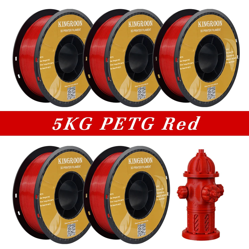 KINGROON 5KG PLA TPU PETG Filament Mix color 1.75mm 3D Printer Plastic No Bubble Spool 3D Printing Materials Wholesales