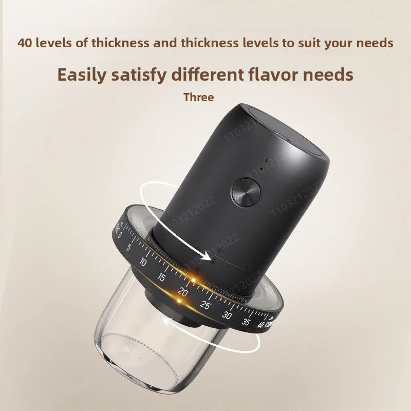 Electric Coffee Bean Grinder Portable 40 Gears External Adjustable Home Coffee Grinder Rechargeable Grinders Coffee Machine Gift