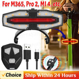 Electric Scooter Turning Signal Tail Light USB Rechargable with Remote Control Warning Lamp LED Waterproof for M365 Pro 2 MI 4