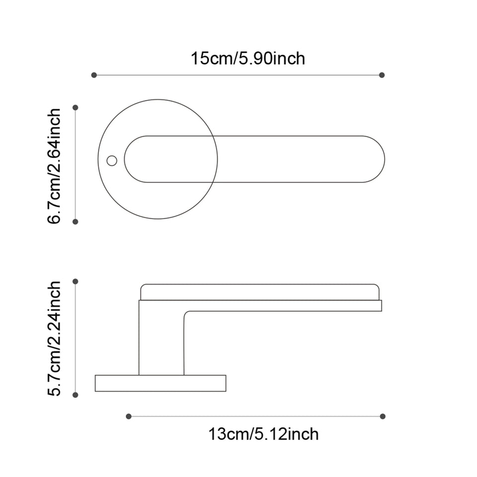 Viladepot Privacy Door Handle Walnut Wood Handle Lever Matt Brushed Black Nickel Bedroom Bathroom Passage Door Lock Keyless
