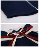 Spring Autumn Girl Striped Cropped Full Zip Sweatshirt+Loose Drawstring Sweatpant Set School Kids Tracksuit Child Outfit 3-16Yrs