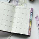 Calendar Notebook Diary  Planner With Rainbow Index Cortical Schedule Handbook High Value Monthly Weekly Plan Work Notes