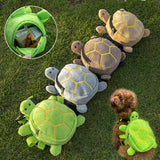 Turtle Shape Dog Snack Bag Large Capacity Pet Backpack Portable Soft Puppy School Bag Convenient Cute Puppy Carrier