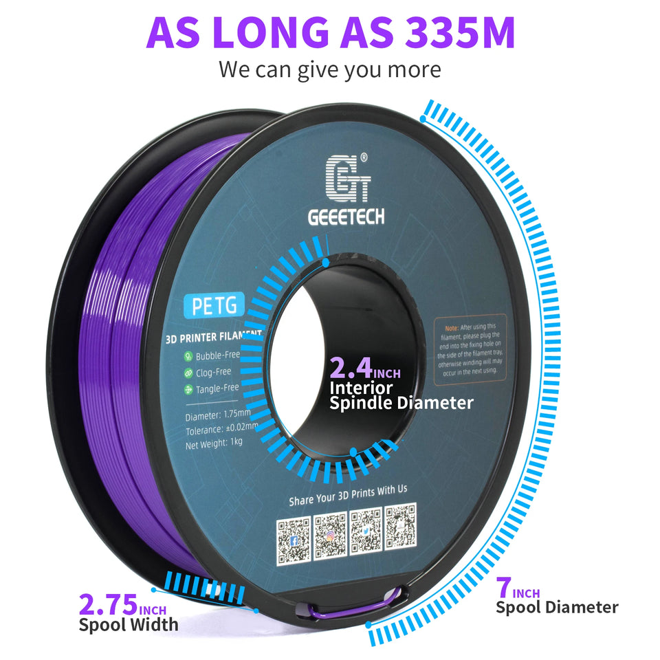 Geeetech 5kg PETG 1.75mm Filament 3d print wire Vacuum Packaging Local Warehouses Colorful Plastic for most FDM 3D printer