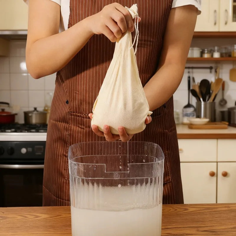 Cotton Strainer Bag Soy Milk Wine Filter Bags Nut Yogurt Clothbags Tea Coffee Juice Filter Net Reusable Kitchen Strainers Mesh