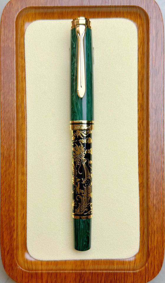 ADMOK J800 Finely Carved Piston on Ink Schmidt Nib BOCK Nib Pelican Pen Baileybird Fountion Pens Business Office Writing