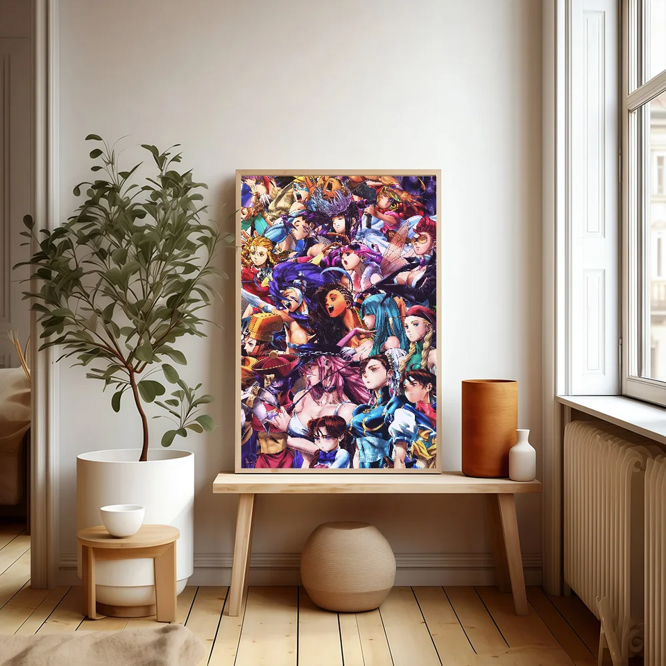Darkstalkers Morrigan Aensland DIY Sticky Poster Waterproof Paper Sticker Coffee House Bar Home Decor
