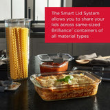 Brilliance Glass Food Storage Container 8-Cup Airtight Leak Proof BPA Free Oven Microwave Dishwasher Safe Perfect Organization