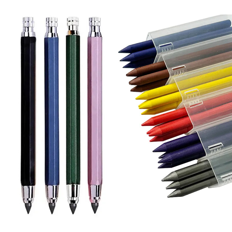 5.6mm Metal Automatic Pencil Lead Hand-drawn Writing Active Pencil Mechanical Drawing Pencil Refill 5.6 Colorful Pencil Leads
