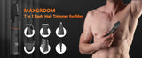 MAXGROOM 4 In 1 Body Hair Shaver Kits for Men Nose/Beard Hair Trimmer Electric  IPX6 Waterproof Groin Pubic Hair Shaver for Man