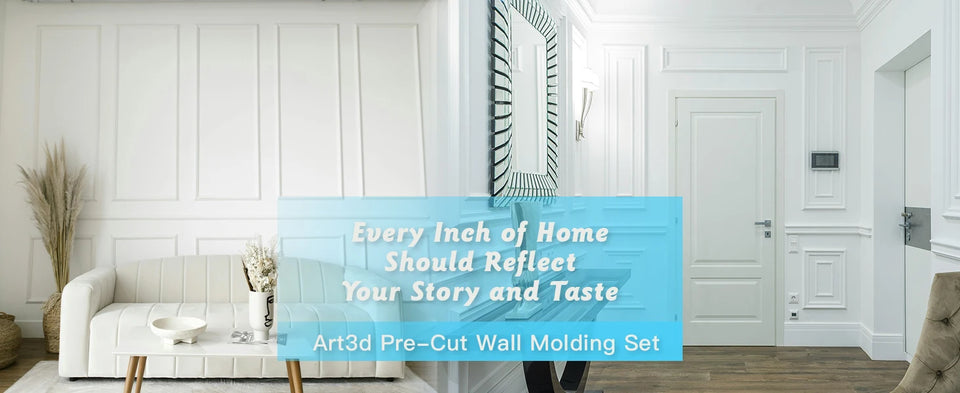 Pre-Cut Wainscoting Panel Kit, 3-Piece Wall Molding for Living Room Bedroom Accent Wall, Glue Installation, DIY Home Decor