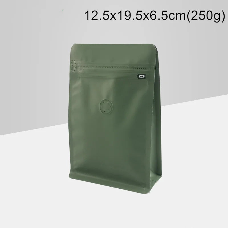 StoBag 20pcs 250g Color Matte Coffee Beans Bag Packaging with Valve Aluminum Sealed for Powder Nuts Storage Reusable Pouches