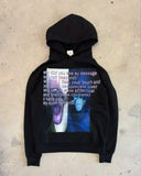 Mens Black Hooded Sweatshirt Green Head Character Graphic Red Text Print American Style Unique Creative Loose Fit Trendy Casual