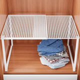 Closet Shelf Wardrobe Organizer Wardrobe Divider Board Stackable Shelves Clother Storage Rack Telescopic Adjustable