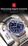 POEDAGAR Fashion Military Men's Watches Waterproof Luminous Date Chronograph Man Watch Stainless Steel Luxury Quartz Male Clock
