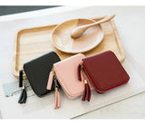 Women's Fringe Square Zipper Purse, Short Money Clip, All Simple Card Bag, Multi-functional Fashion Purse, New, 2024