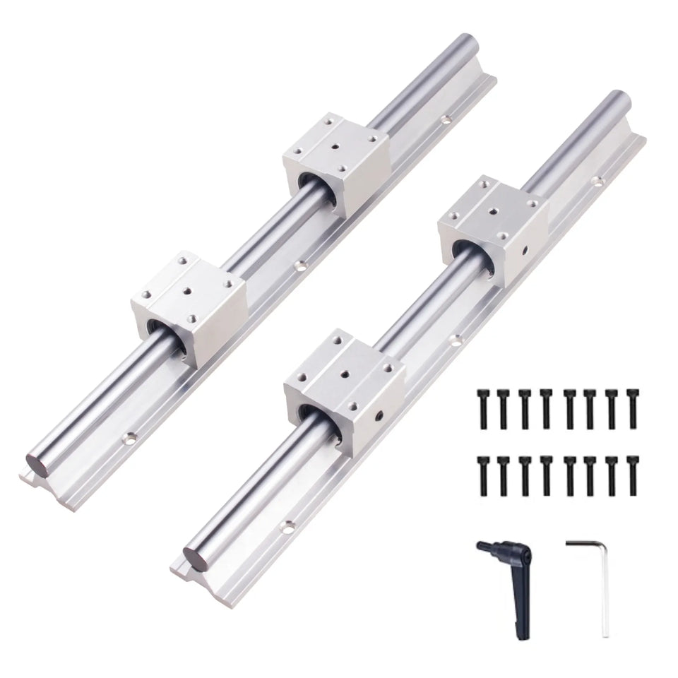 2set Linear Rail SBR12 SBR16 SBR20 300 500 600 700 800 1000mm 1200 1500mm 2pcs Linear Guide + 4pcs SBR-UU Blocks for CNC Part