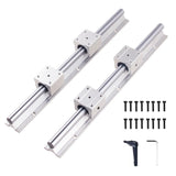 2set Linear Rail SBR12 SBR16 SBR20 300 500 600 700 800 1000mm 1200 1500mm 2pcs Linear Guide + 4pcs SBR-UU Blocks for CNC Part